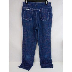 Vintage Prairie Rose Women's Floral Paisley Straight Leg Jeans Size 16